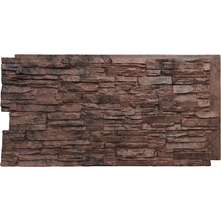 Ekena Millwork 45 3/4"W x 24 1/2"H x 1 1/4"D Canyon Ridge Stacked Stone Faux Stone Siding Panel Canyon Brown PNU24X48CNCB